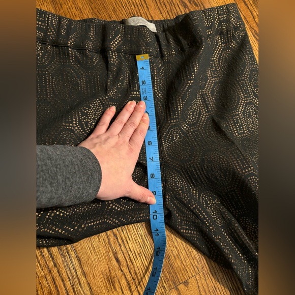 D. Exterior | Metallic Jacquard Pants Brocade Black Bronze‎ Sz 46/10 - Picture 7 of 7